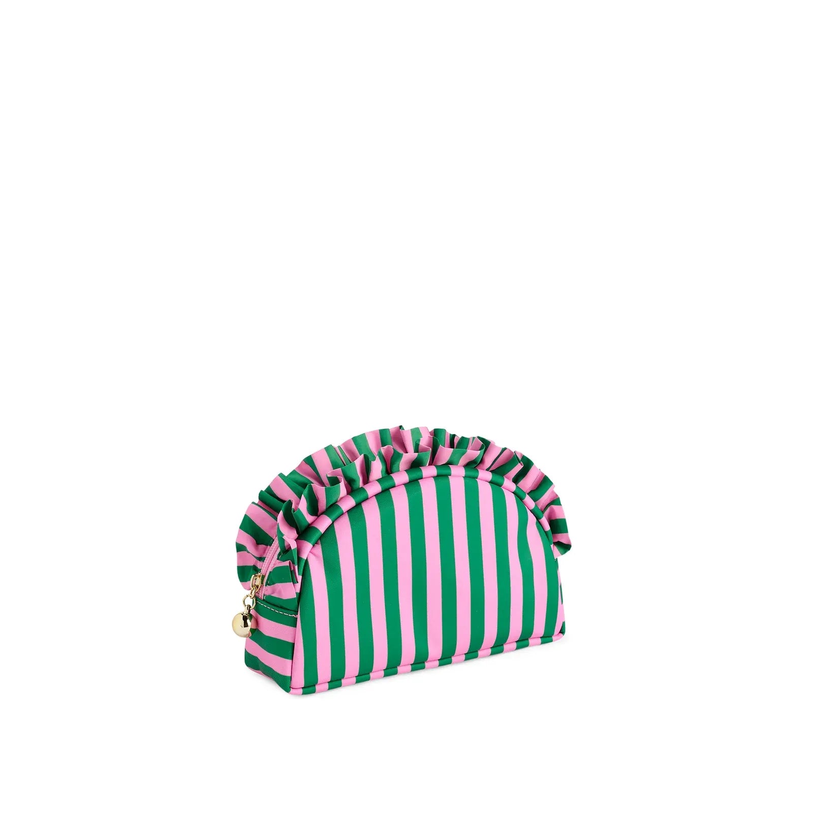Striped Ruffle Small Zip Pouch