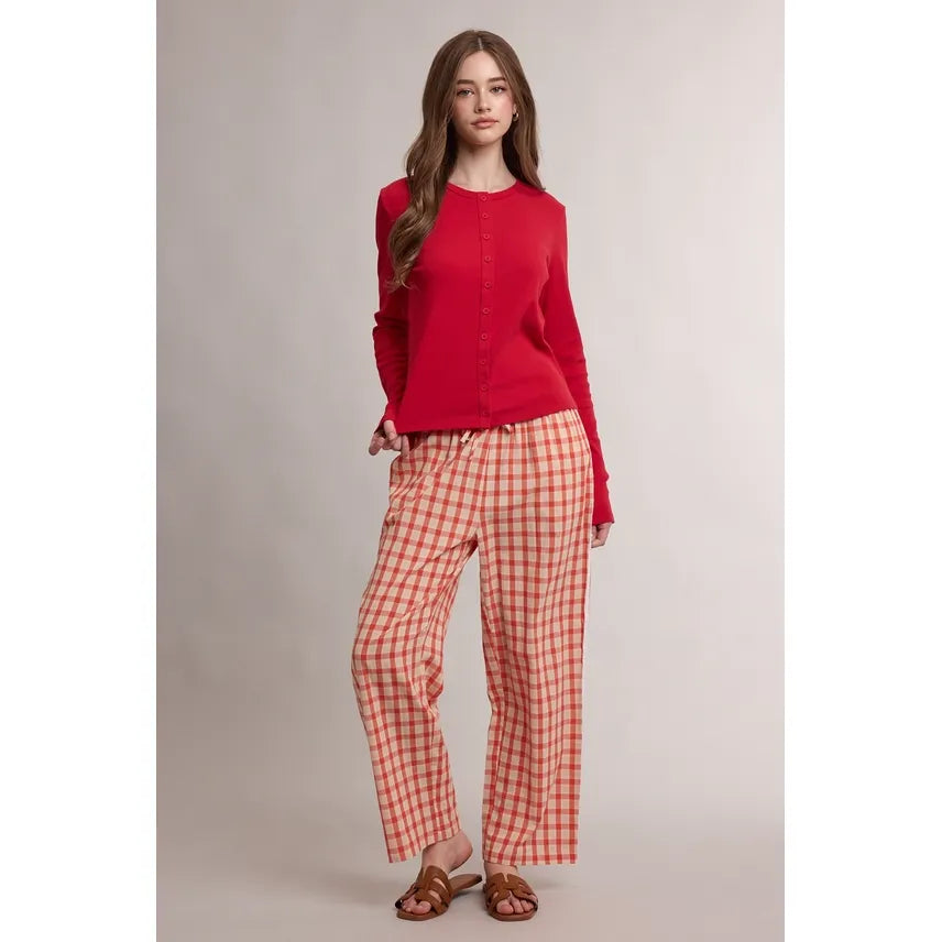 Ribbed Button Front Casual Knit Top