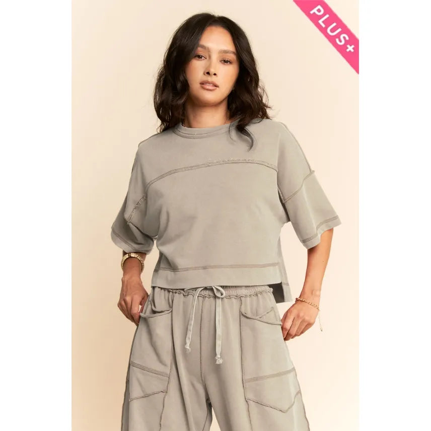 PLUS Mineral Washed Exposed Barrel Pants Set