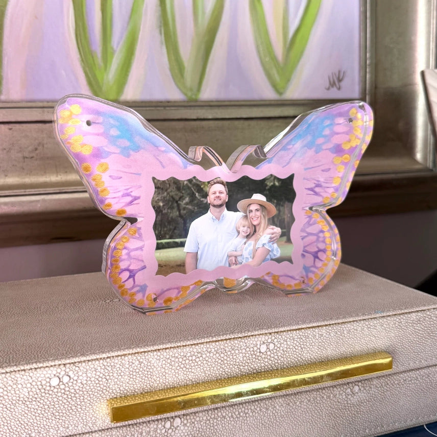 “Pink Butterfly” Acrylic Magnetic Photo Frame