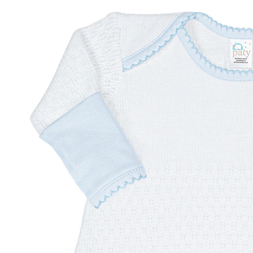Paty Knit Newborn Gown (with Pima Binding)