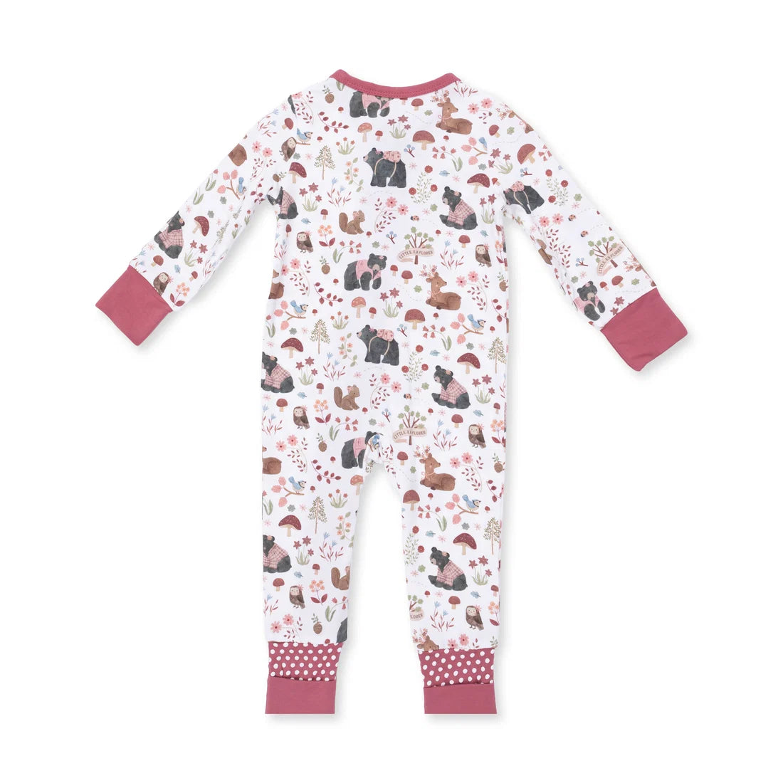Southern Woodland Animals Pink Convertible Romper