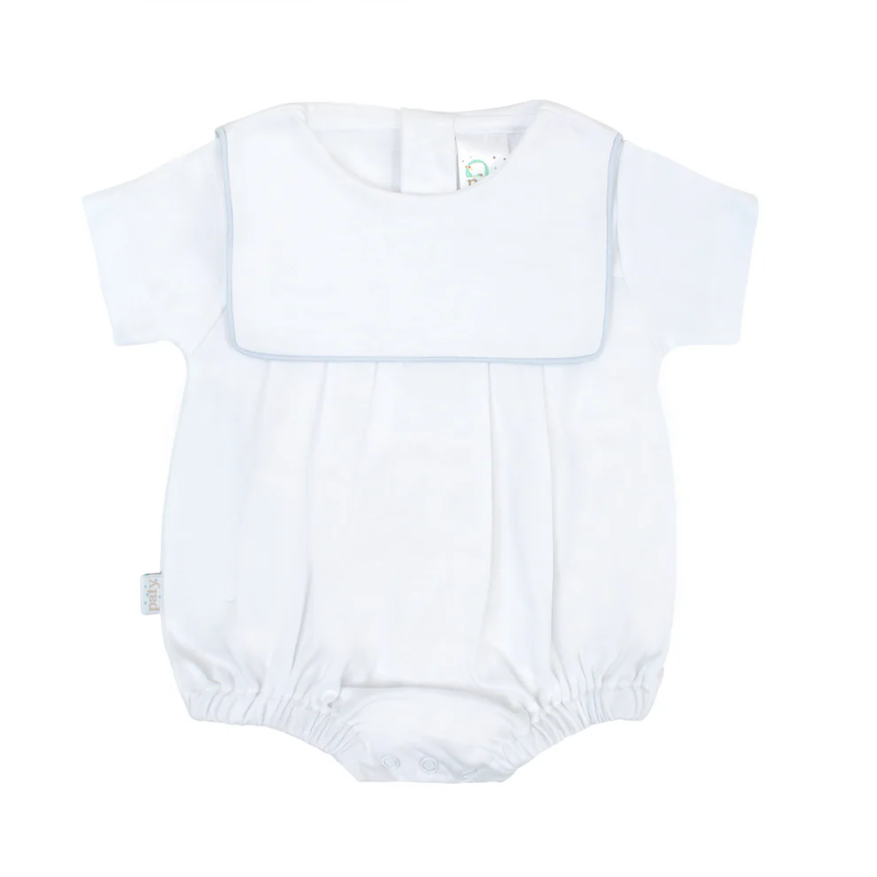 Paty Organic Cotton Boy's Bubble with Bib