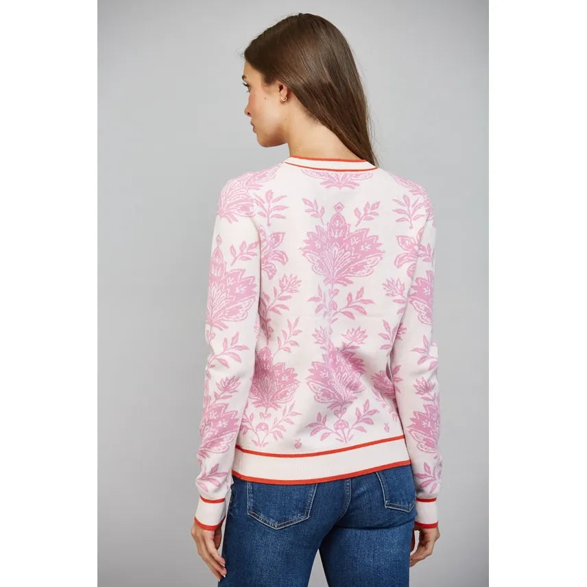 Floral Damask Pattern Crewneck Sweater