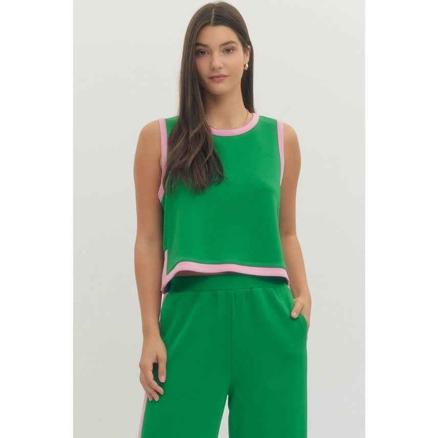Color-block Sleeveless Top