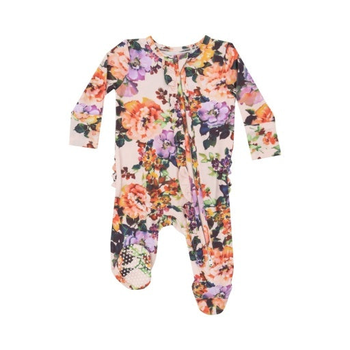 Autumn Rose 2 Way Ruffle Zipper Footie