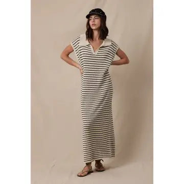 Collared Midi Stripe Dress