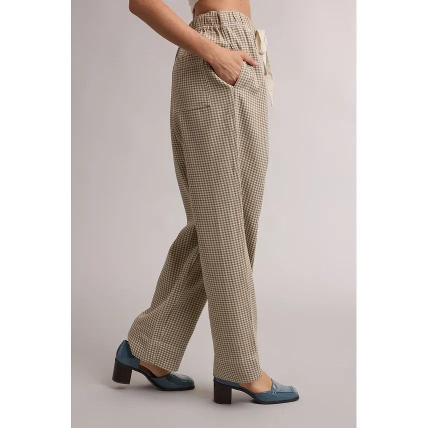 Plaid Straight Leg Pants