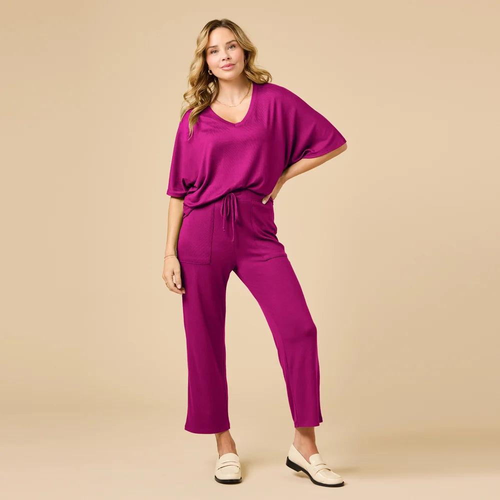 Softies Dream Relaxed V-Neck with Capri Lounge Set