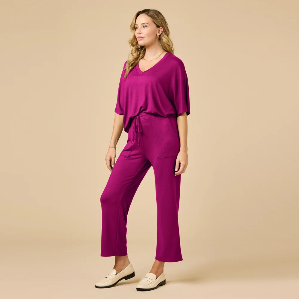 Softies Dream Relaxed V-Neck with Capri Lounge Set