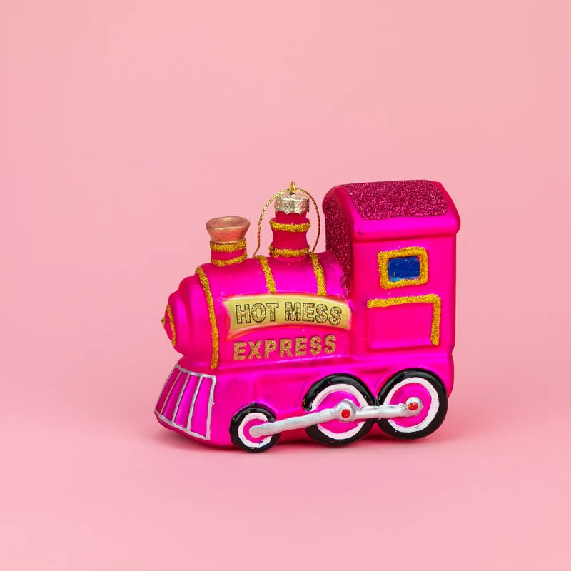Hot Mess Express - Locomotive Train - Glass Blown Holiday Ornament