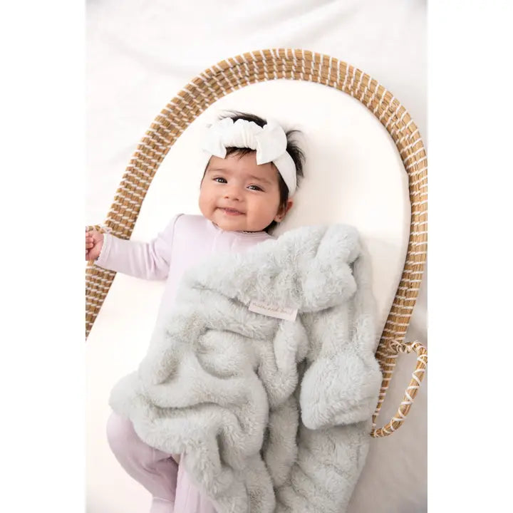 Bei Bei | Faux Fur Lovey "Love You To the Moon" Toile Moonlight