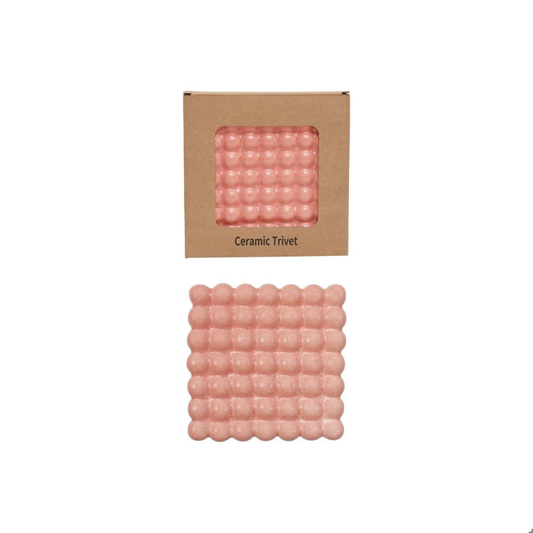 Square Ceramic Hobnail Trivet/Tray
