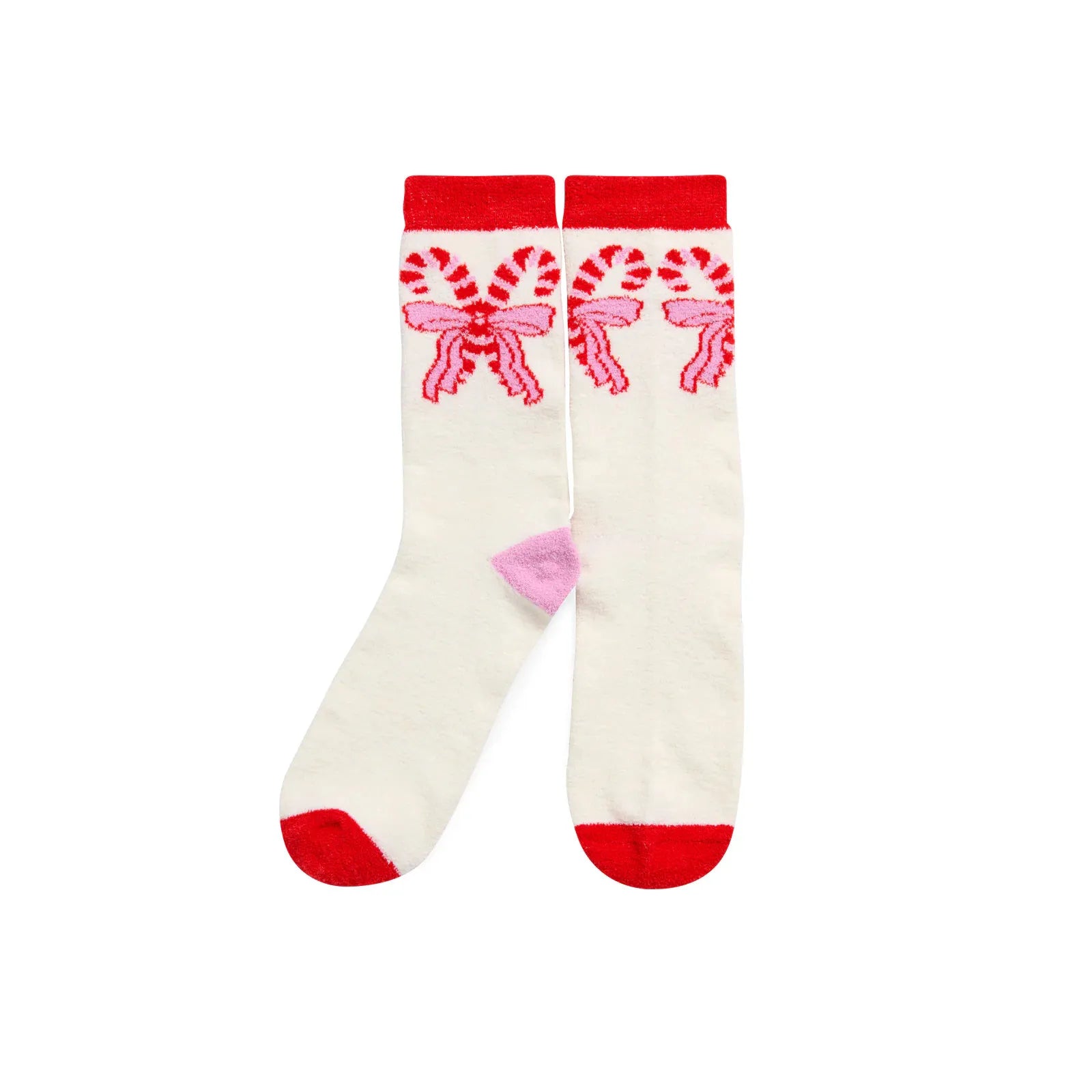 Candy Cane Bow Socks