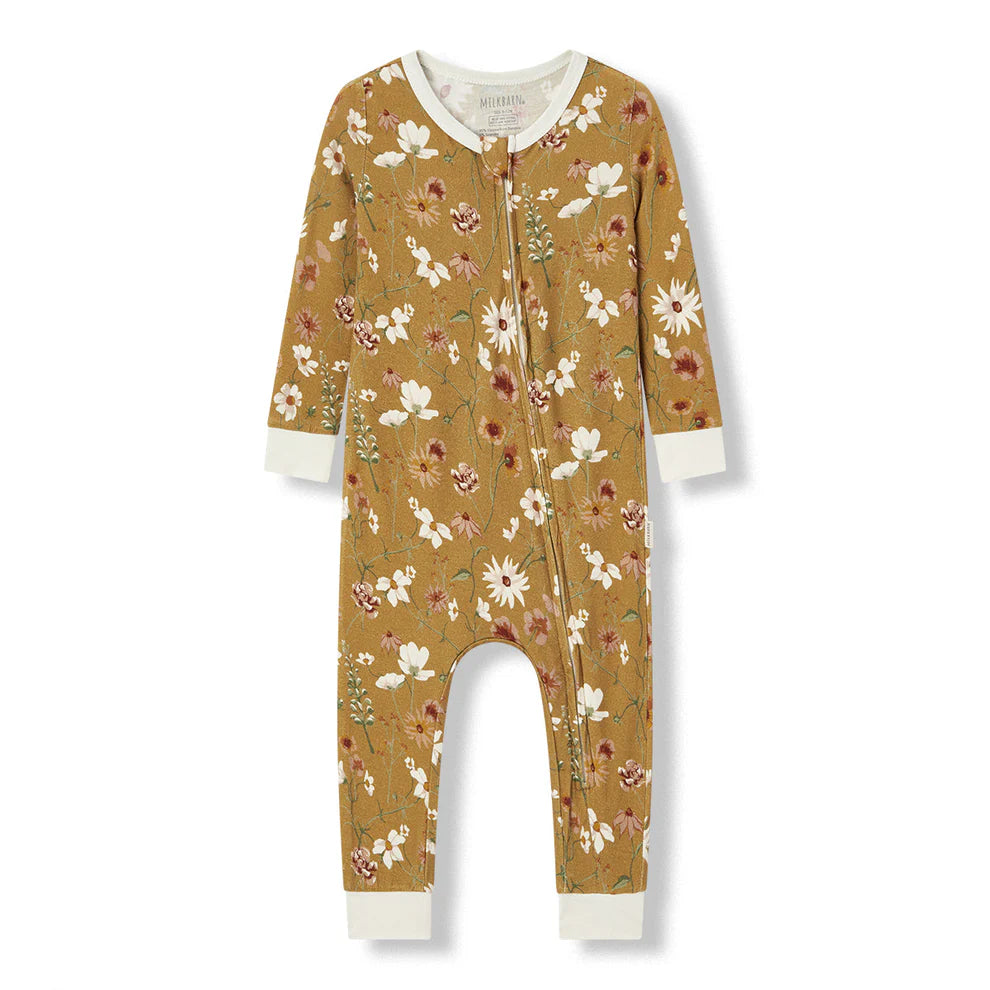 Milkbarn Wildflower Luxe Stretch Zipper Pajama