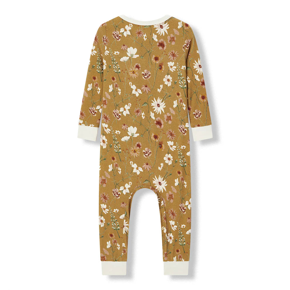 Milkbarn Wildflower Luxe Stretch Zipper Pajama