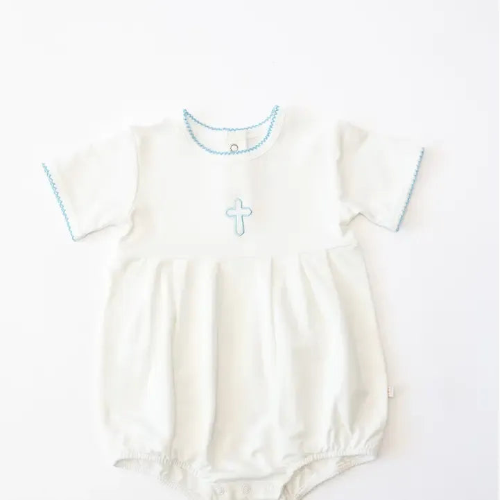 Blue Cross Embroidered Bubble