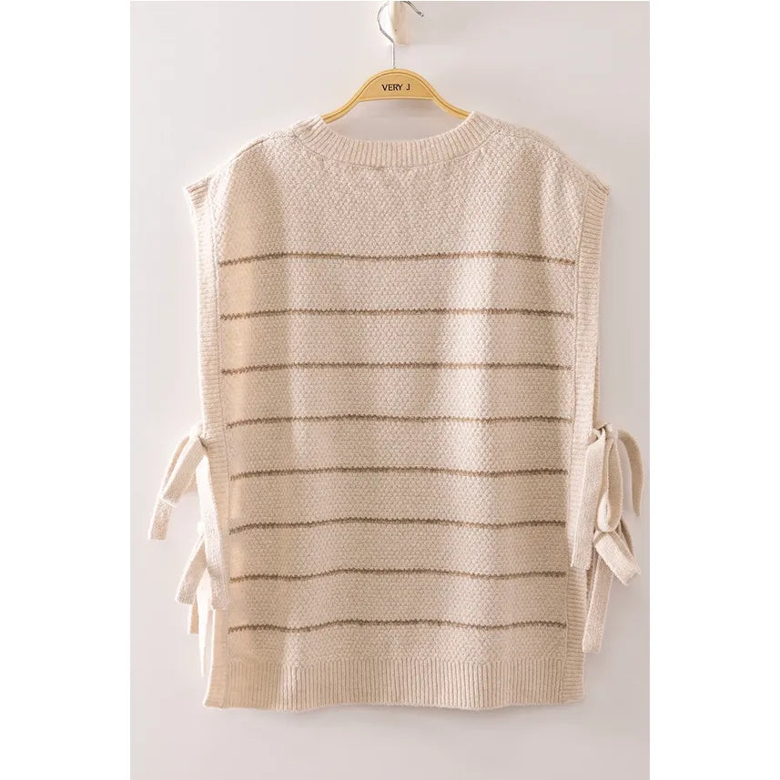 Striped Side Tie Knit Vest