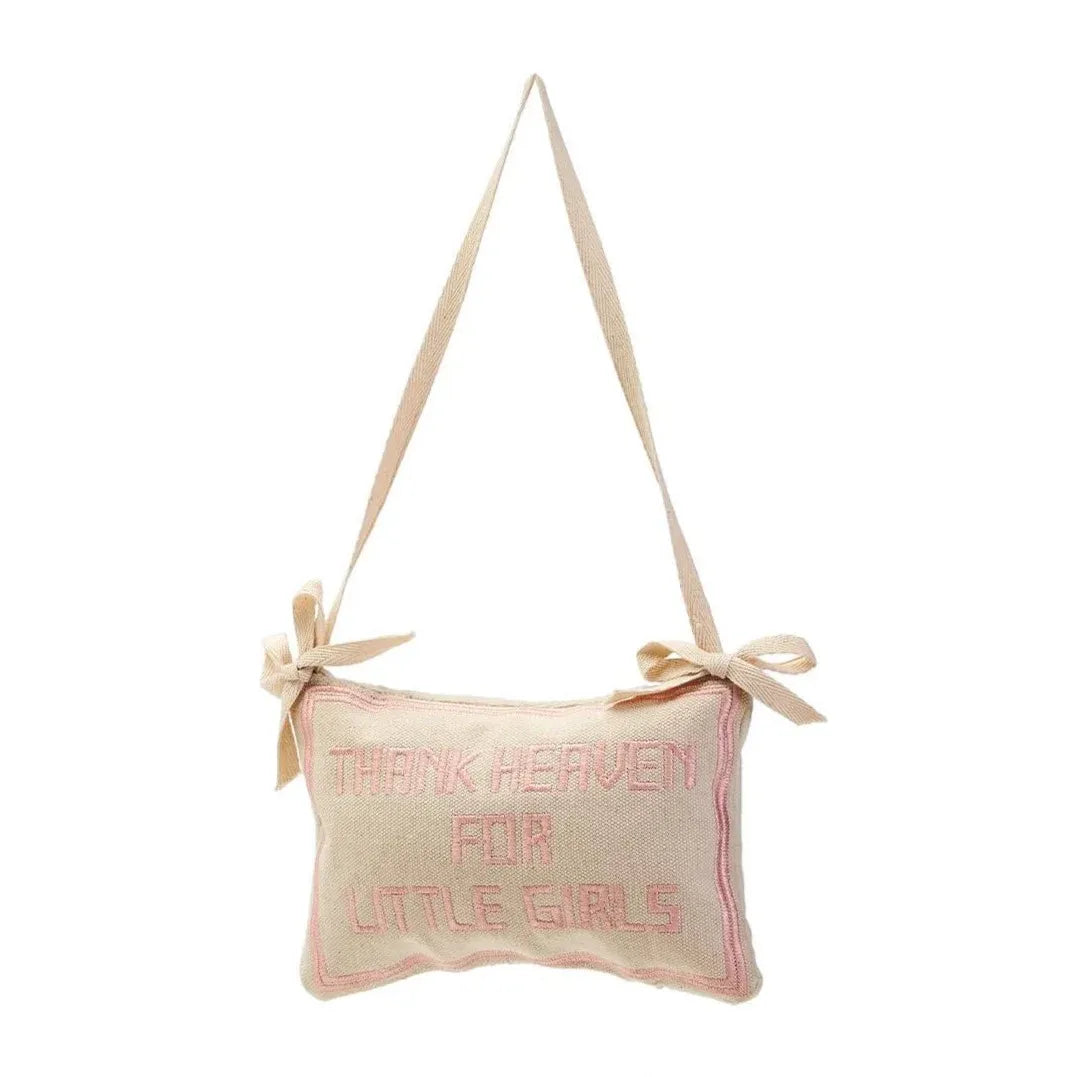 Thank Heaven Embroidered Pillow Door Hanger