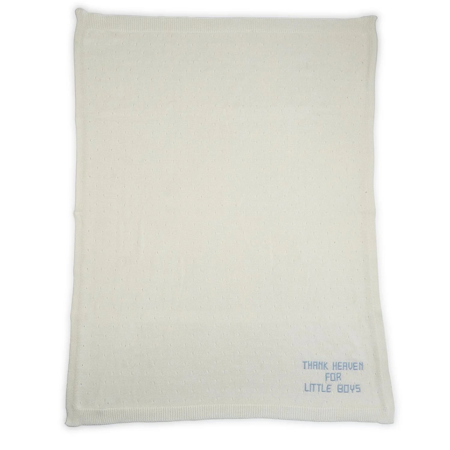 Thank Heaven Embroidered Knit Blanket