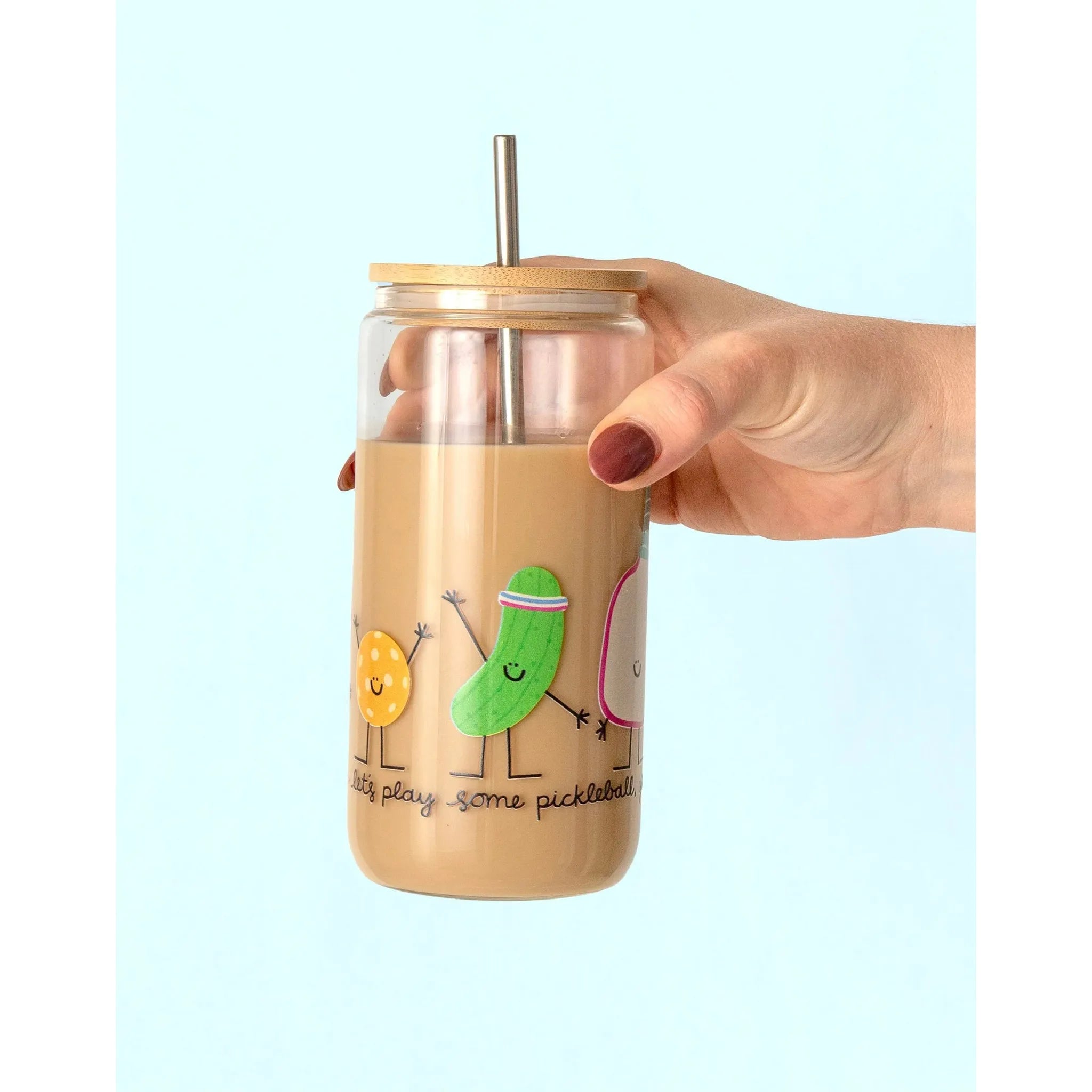 Pickleball Characters Glass Can