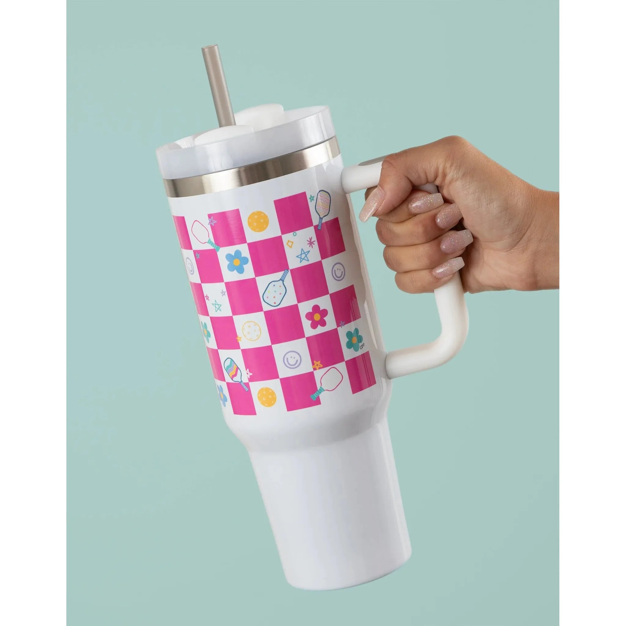 Pickleball Checkerboard 40oz Tumbler