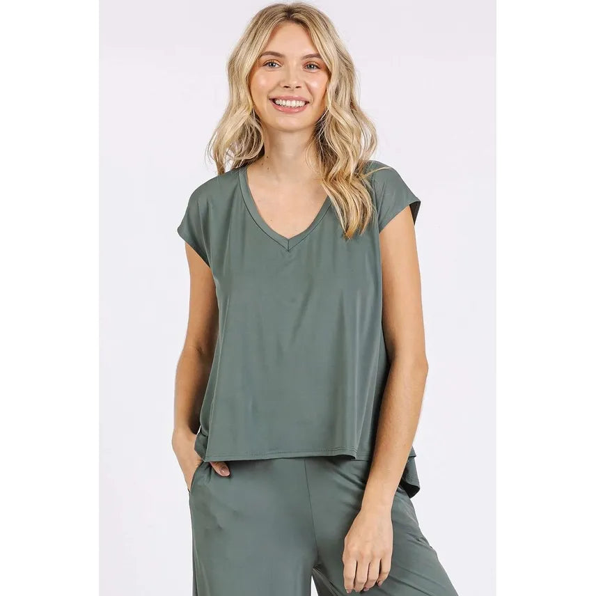 Yoga Air Stretch V-Neck Cap Sleeve Top