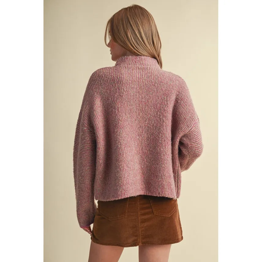 Mixed Button Fuchsia Lime Sweater Cardigan