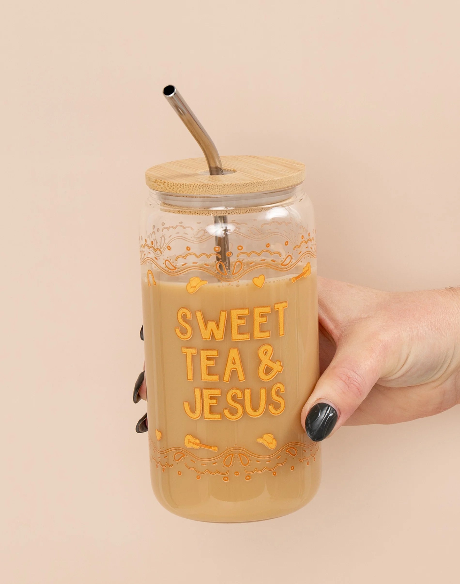 Sweet Tea & Jesus Western Glass Can