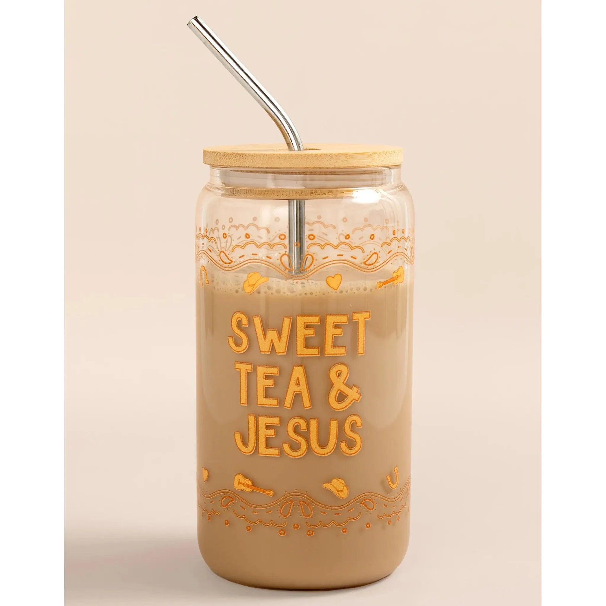 Sweet Tea & Jesus Western Glass Can