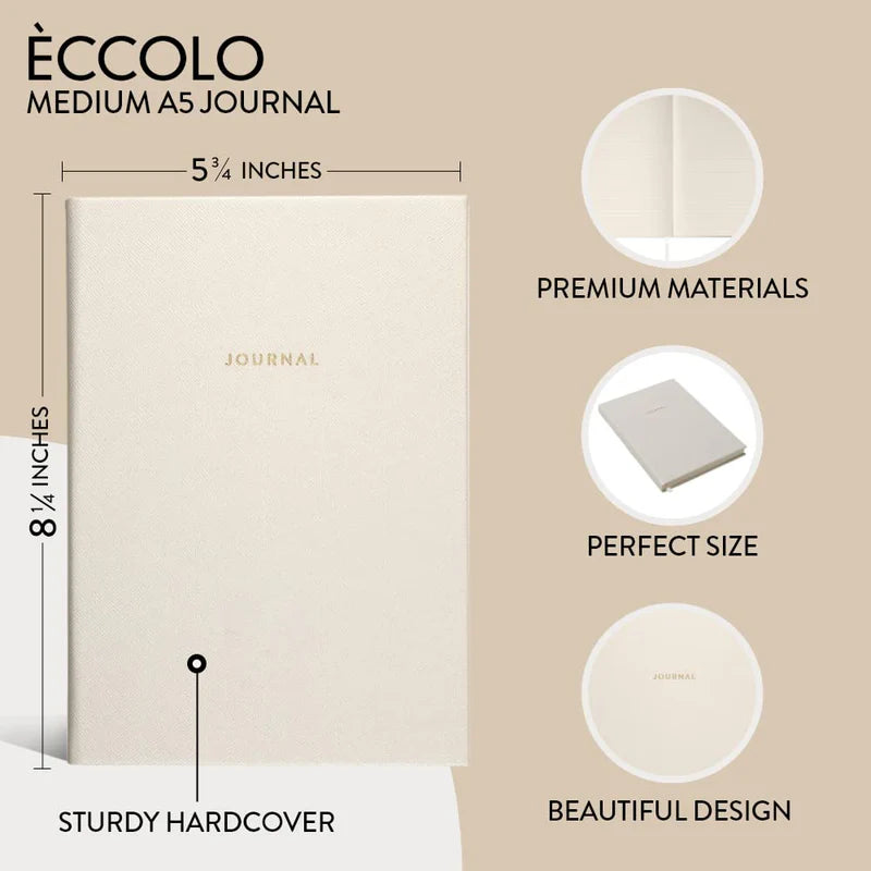 White Saffiano Journal