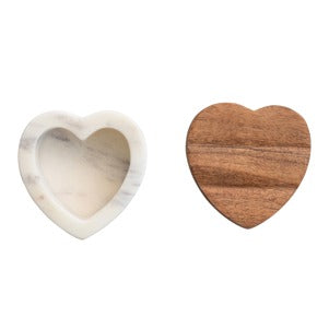 Marble Heart Shaped Trinket Box