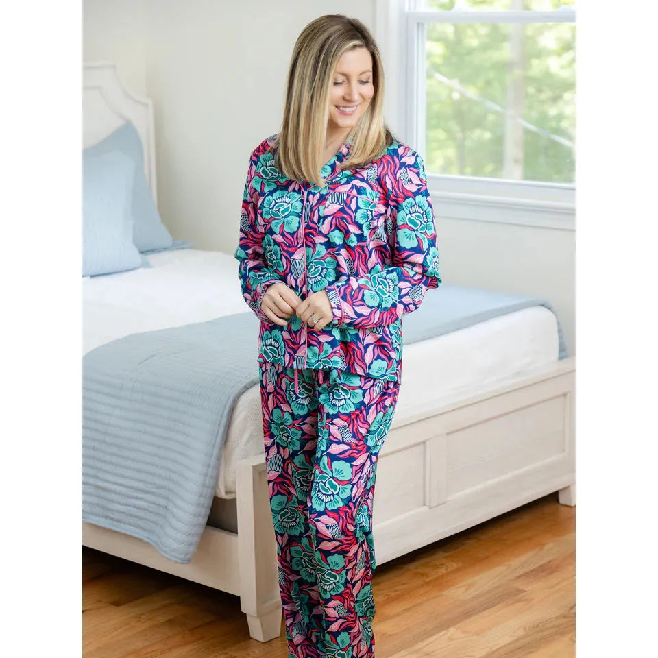 Charlotte Pajama Pant Set | Lovestruck Teal