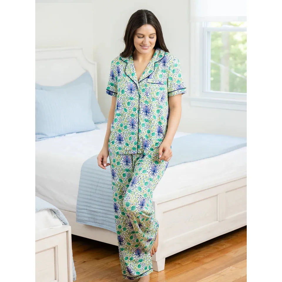 Charlotte Pajama Pant Set | Luxe Be A Lady Blue