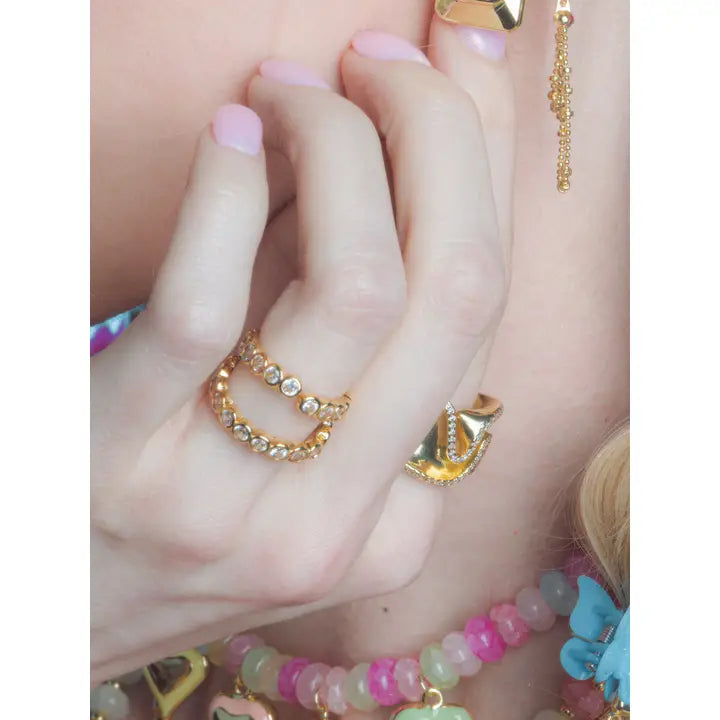 Cece Bezel Circle Adjustable Ring