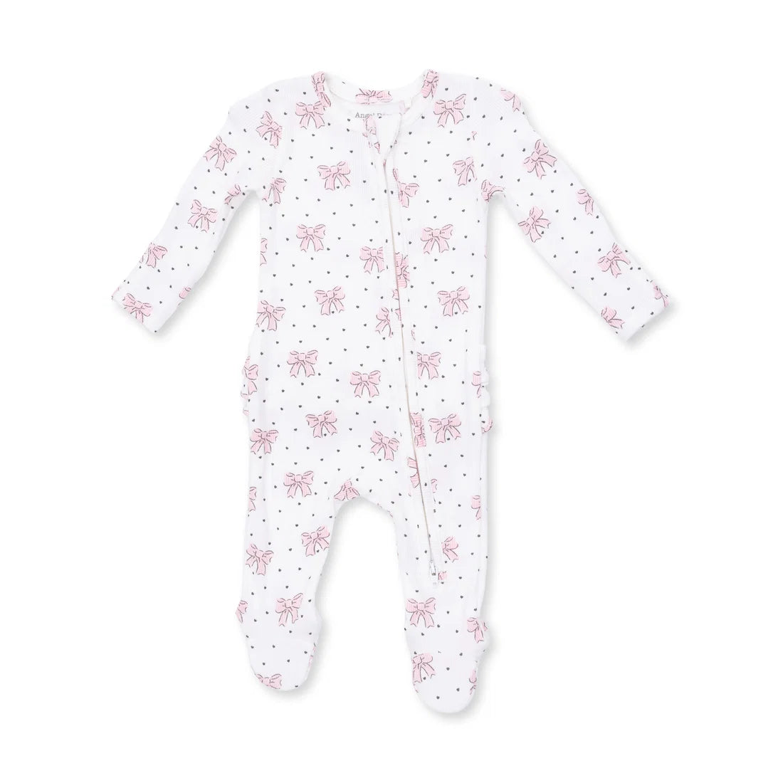 Bows and Hearts Ruffle Back Footie