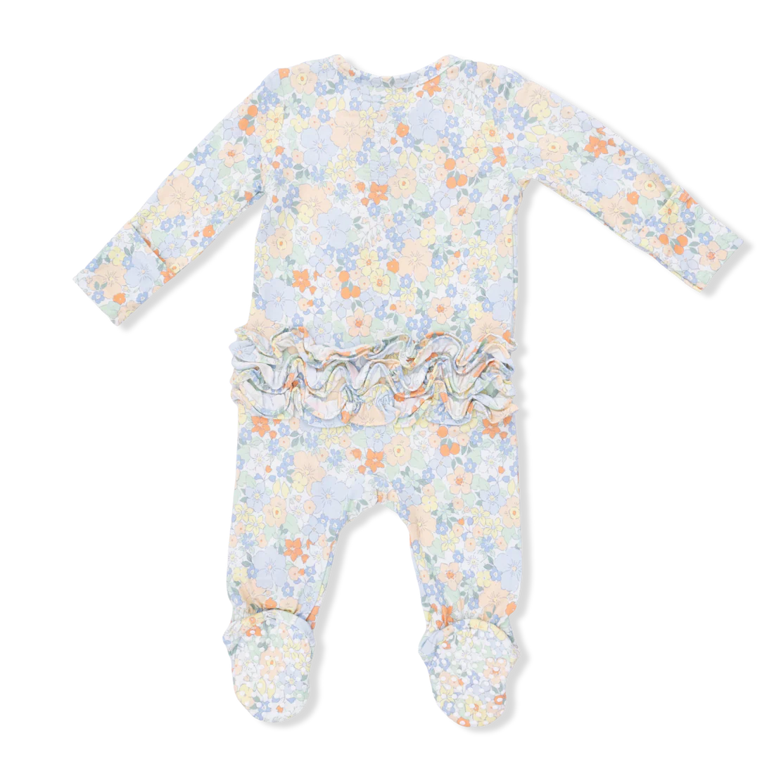Georgia Floral 2 Way Ruffle Back Zipper Footie