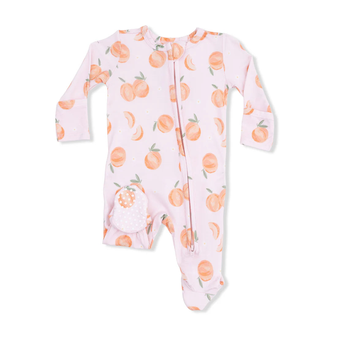 Sweet Peach Ruffle Back 2 Way Zipper Footie