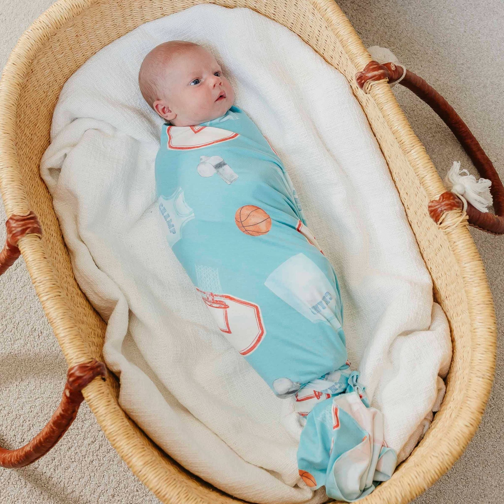 Knit Swaddle Blanket Slam Dunk