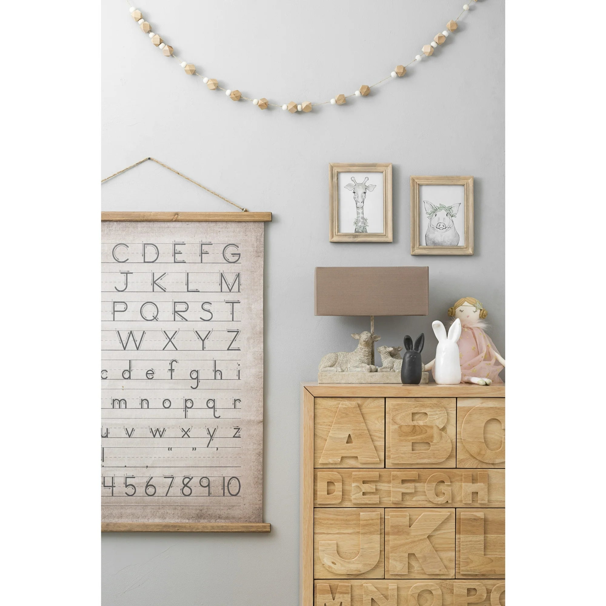 Canvas & Wood Scroll Abc 123 Art