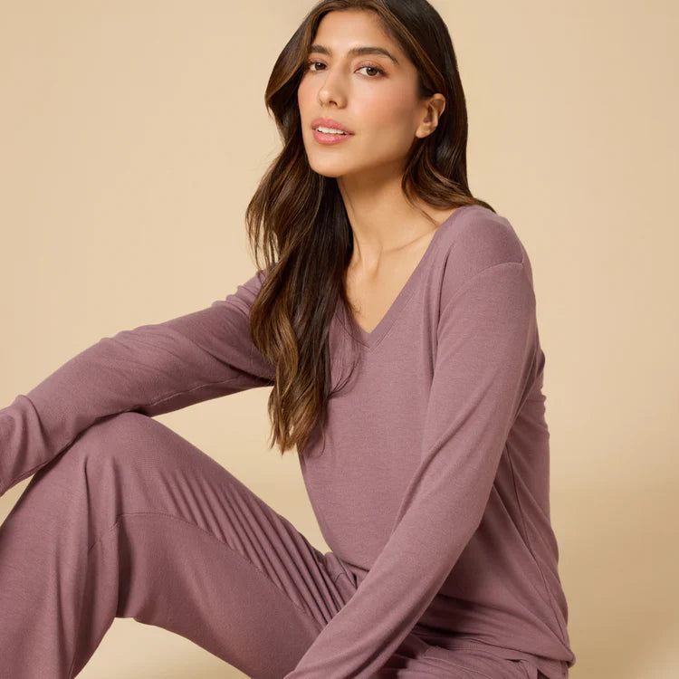 Softies Natalie - Driftwood Classic V-Neck PJ Set