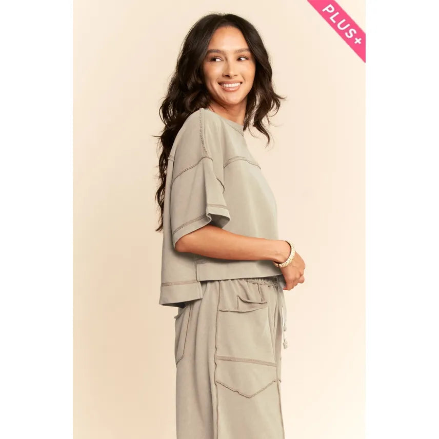 PLUS Mineral Washed Exposed Barrel Pants Set