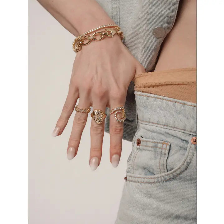 Scarlette Quatrefoil Adjustable Ring