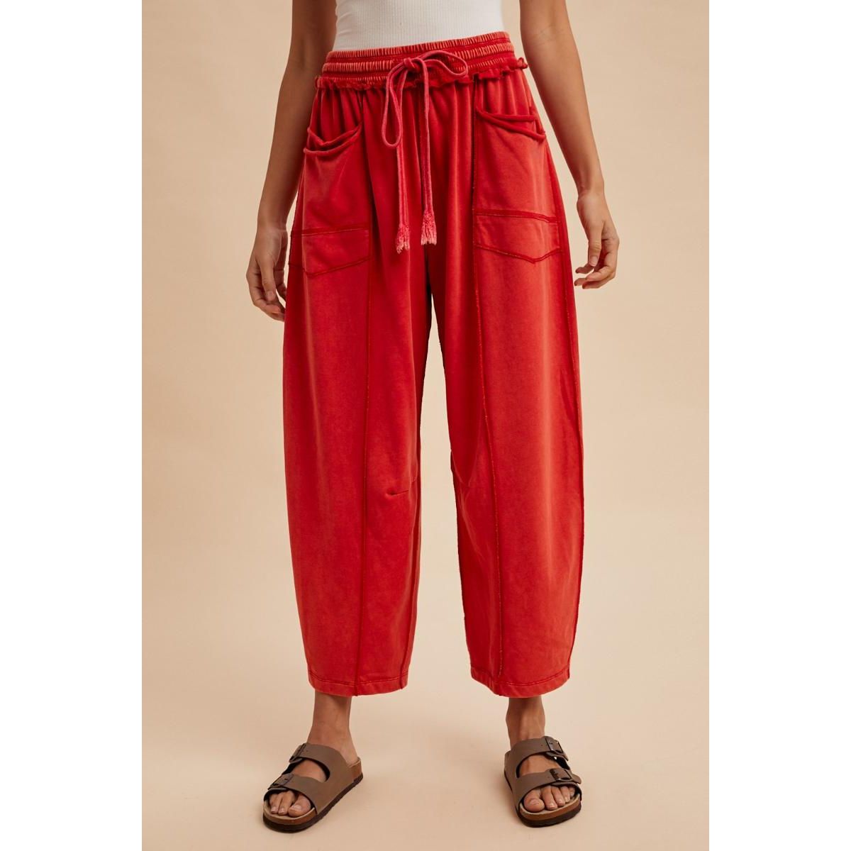 Mineral Wash Barrel Fit Utility Knit Pants