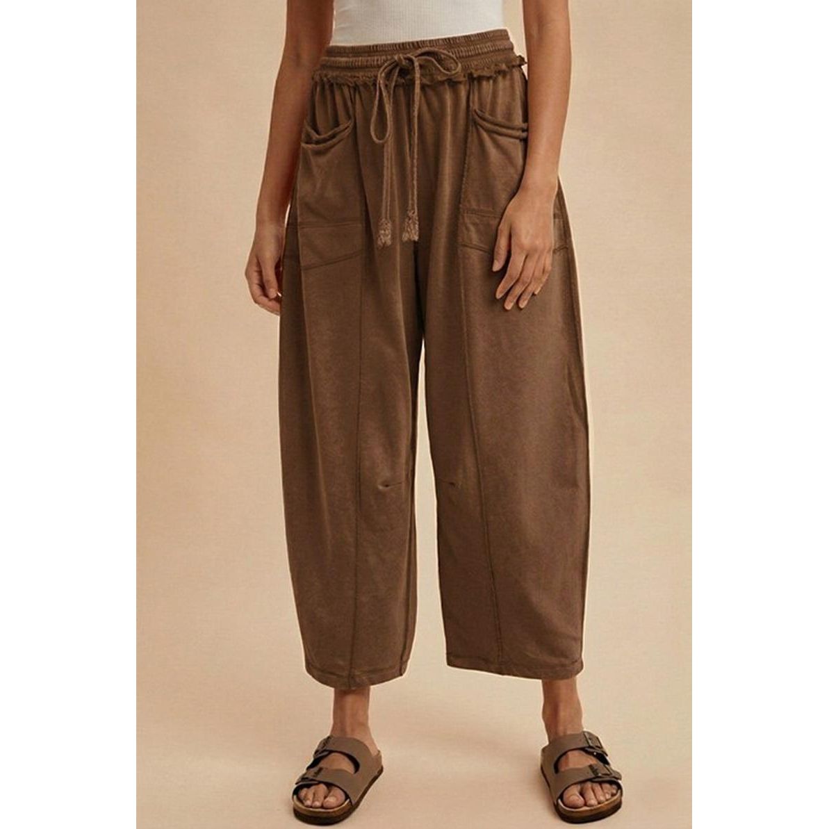 Mineral Wash Barrel Fit Utility Knit Pants