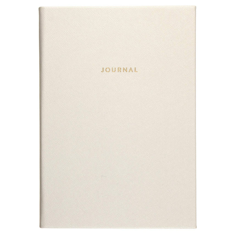 White Saffiano Journal