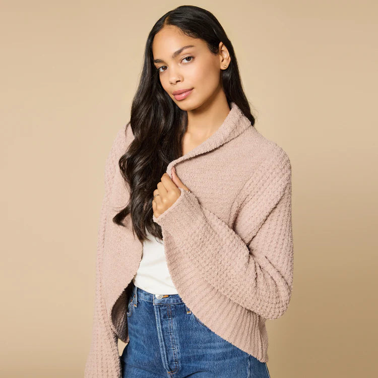 Softies Waffle Marshmallow Cocoon Cardigan