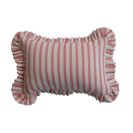Striped Ruffle Lumbar Pillow