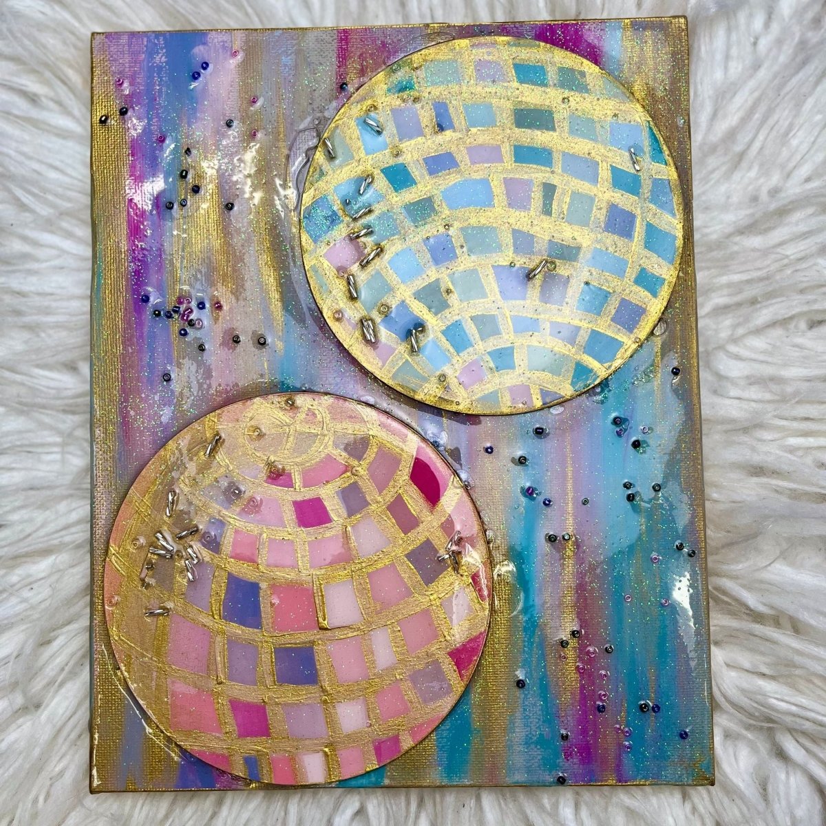 8x12 Double Disco Ball Art by Abi - Miles and Bishop