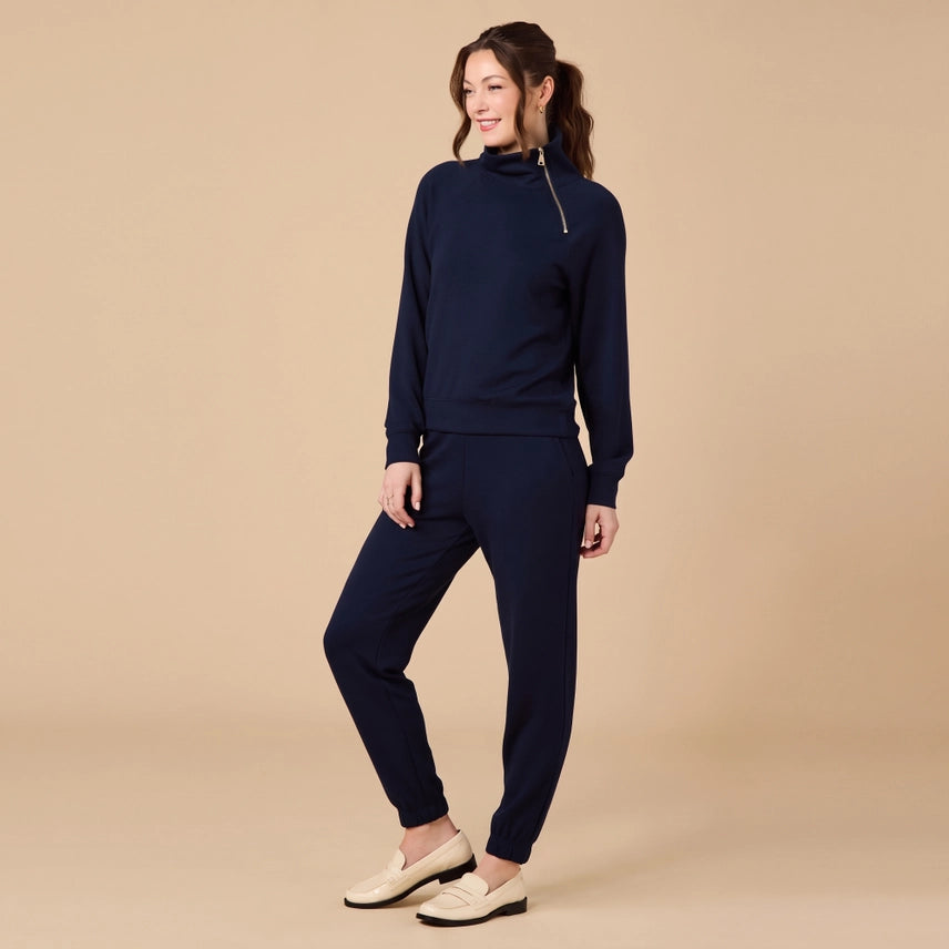 Softies DreamTech Zip Mock Neck with Ankle Pant
